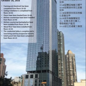 曼哈顿555国际公寓项目10月进展：进度良好，低层已开始预定