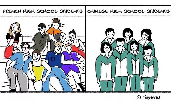 中国网红妹纸周游各国后，用漫画描述中西方文化差异，张张戳心