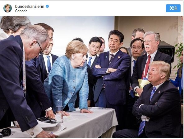 G7峰会现“塑料姐妹花”友谊，各国为斗图抢C位也是拼了……