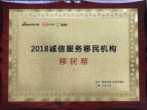 移民帮荣获“2018诚信服务移民机构”、“2018欧洲投资移民卓越服务机构”两项大奖