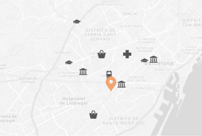 移民帮西班牙巴塞罗那市中心近西班牙广场大面积公寓-BCNA066