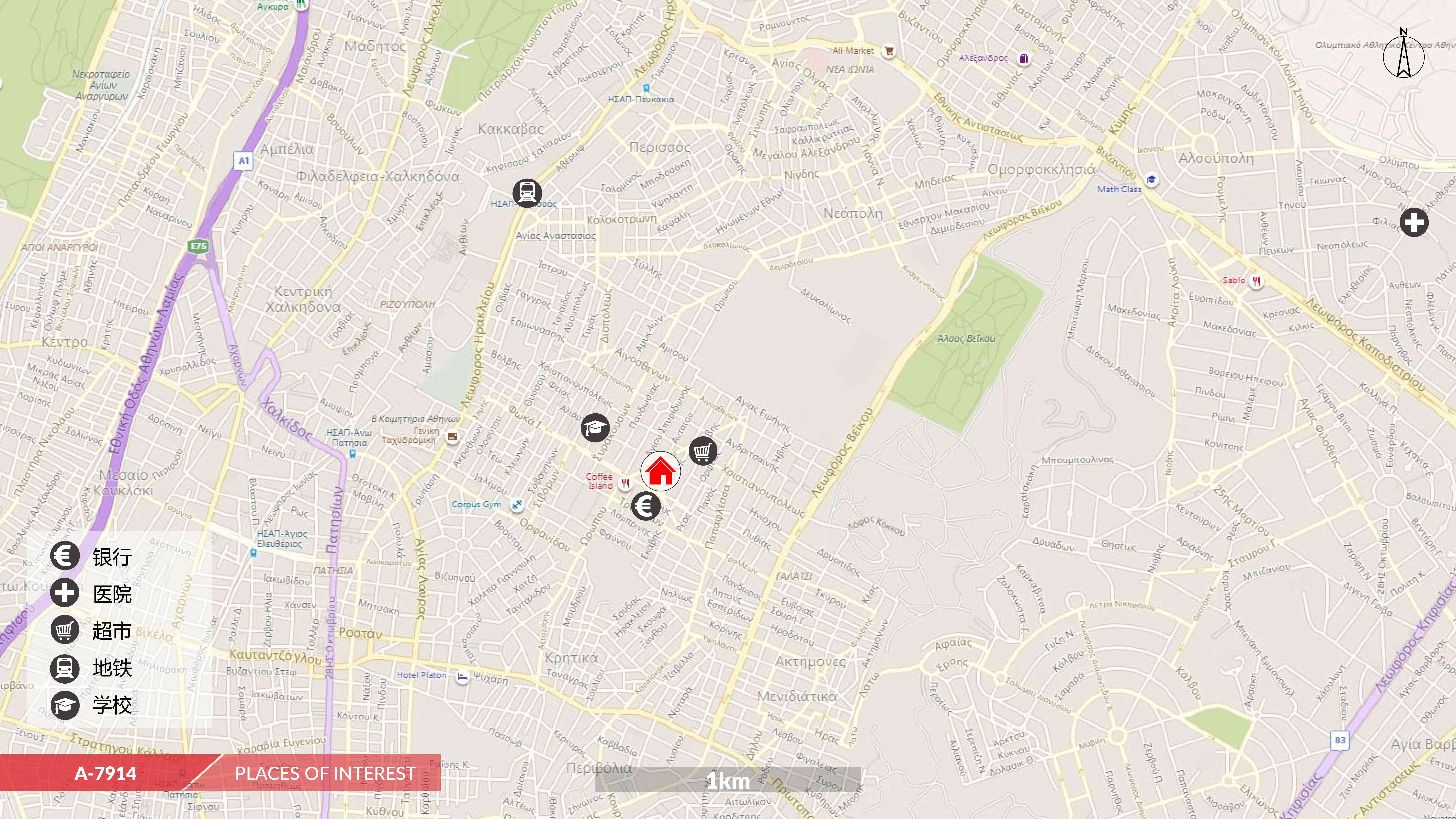 移民帮希腊雅典市中心安特欧公寓ANTEOU-A-7914