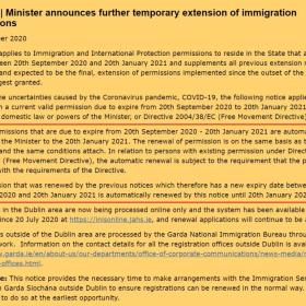 再次延长！爱尔兰的签证许可自动延期至2021年1月20日！