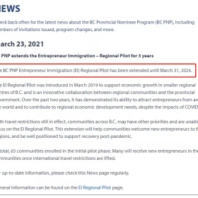 移民帮BC企业家区域试点计划官宣延长3年！