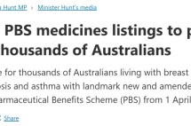 又有多种天价救命药纳入澳洲PBS计划！