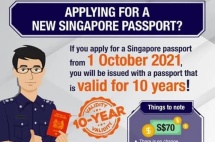 新加坡新护照有效期延长至10年！