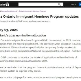 好消息！2021年，加拿大安省省提名移民配额有望突破9000！