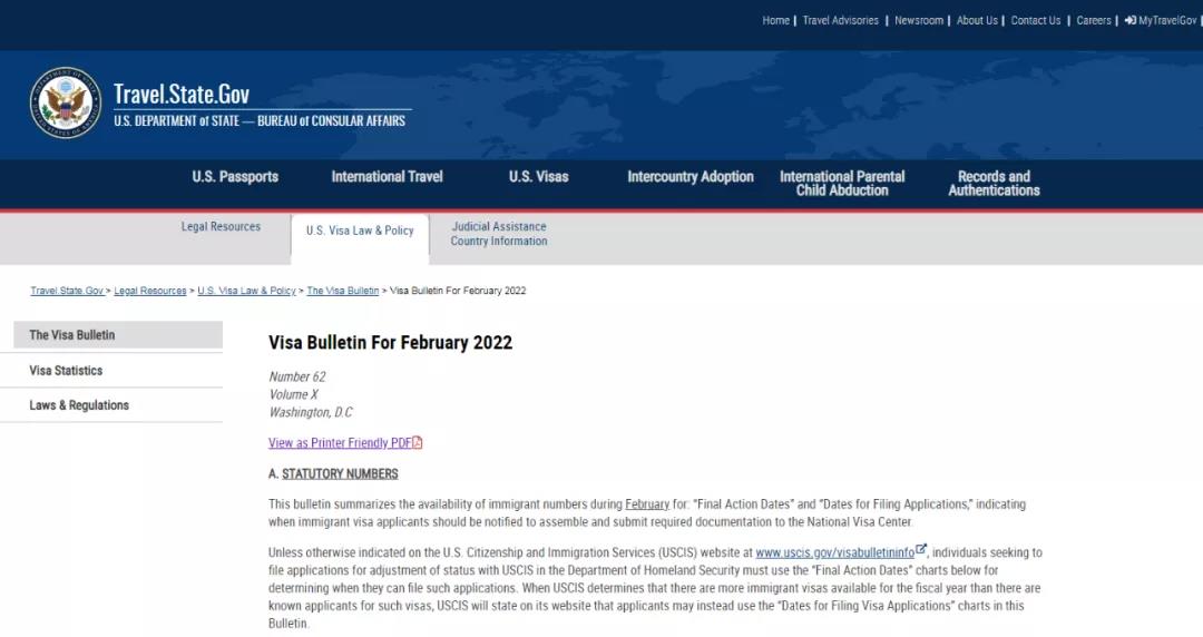 美国移民2022年2月排期出炉，EB1保持无排期，EB2排期继续前进
