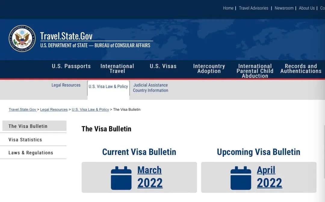 2022年4月签证排期公告，EB-5自法案颁布60天后开门