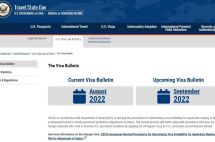 2022年美国移民9月排期公布！EB-1无排期，EB-5前进1个月