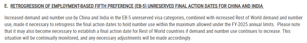 2025年4月美国移民排期公布：EB-5旧政倒退905天！官方解释来了！