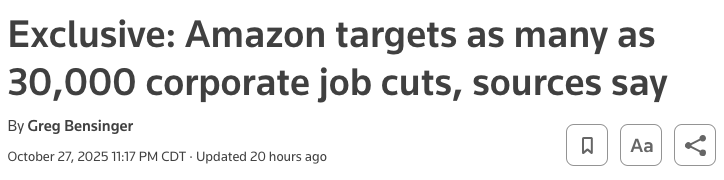 亚马逊30年来最大规模裁员！AI浪潮冲击下，在美毕业生和打工人出路在哪里？